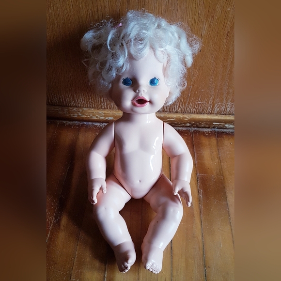 1984 Baby Alive Doll 13" Kenner Vintage Lever on Back WORKS Hong Kong - Picture 5 of 17